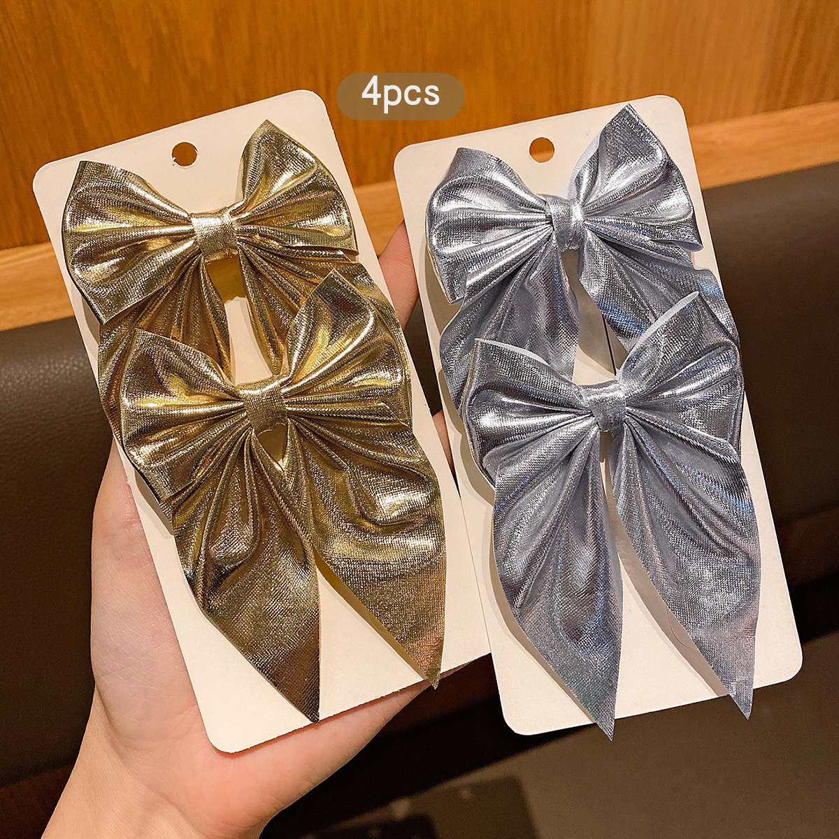 4 fashionable bow hair clips i - Tie Clip Silver บทวิจารณ์และราคา