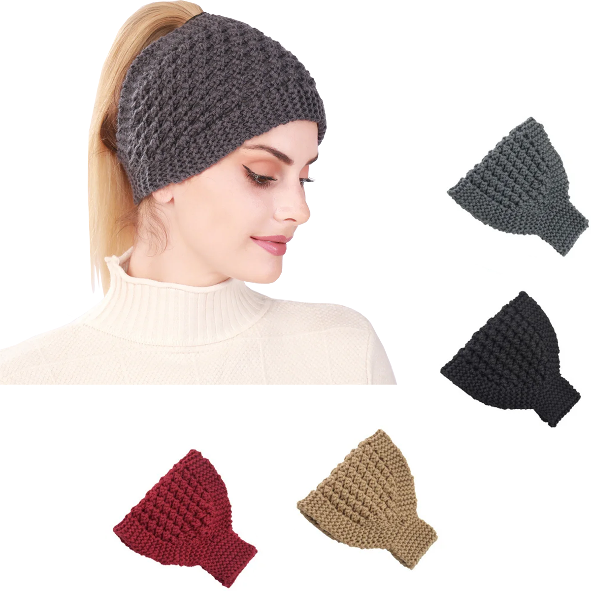 1PC Knitted Soft Stretch Turba - Head Wrap Turban บทวิจารณ์และราคา