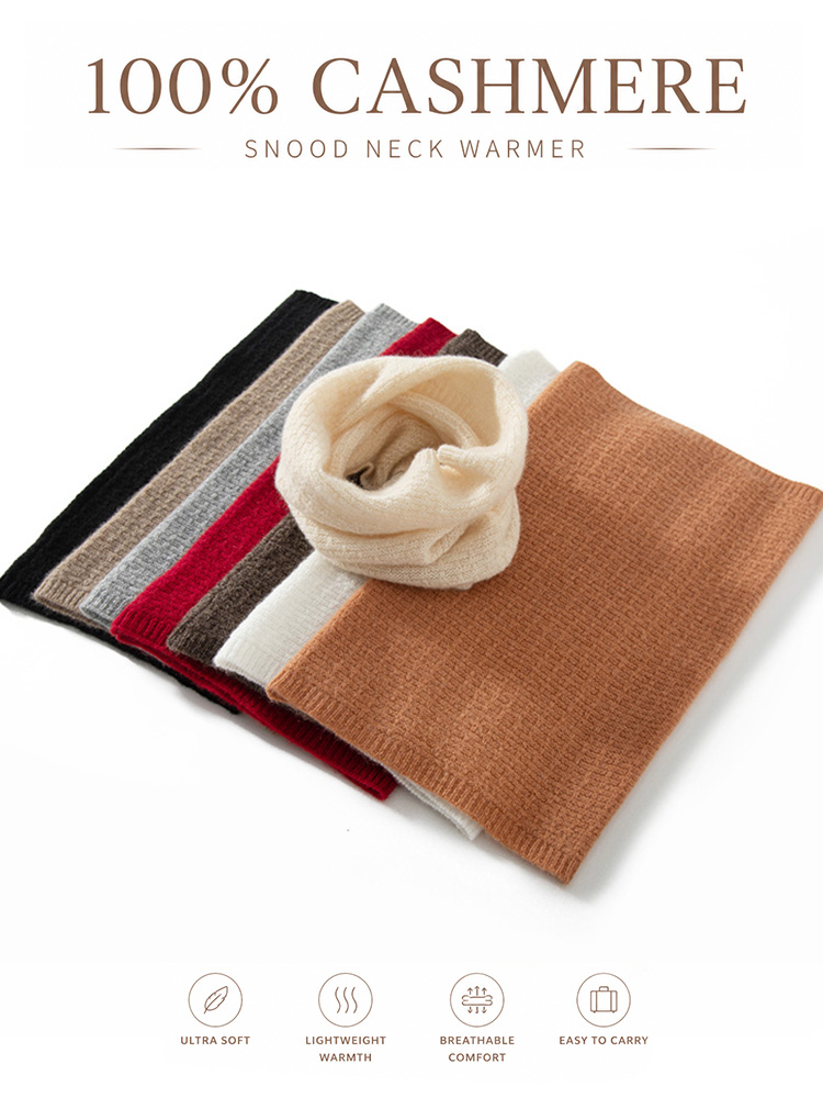 100% Pure Cashmere Waffle Knit - Infinity Scarf Knit บทวิจารณ์และราคา
