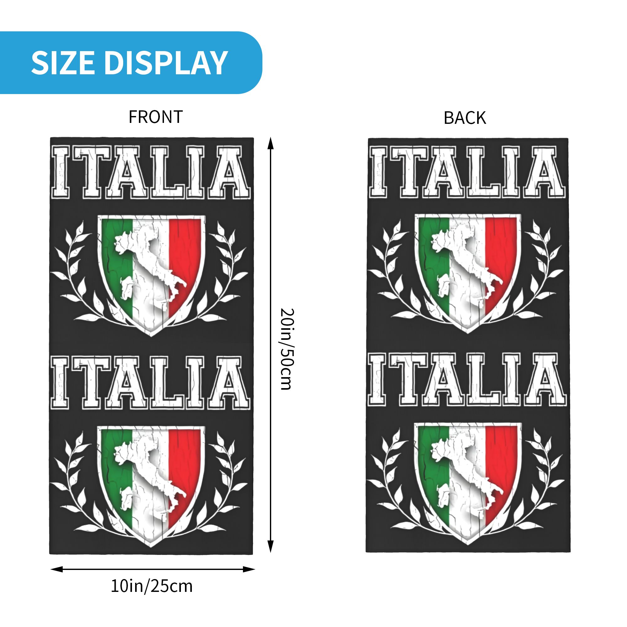 Custom Italy Flag Bandana Neck - Neck Warmer Tube บทวิจารณ์และราคา
