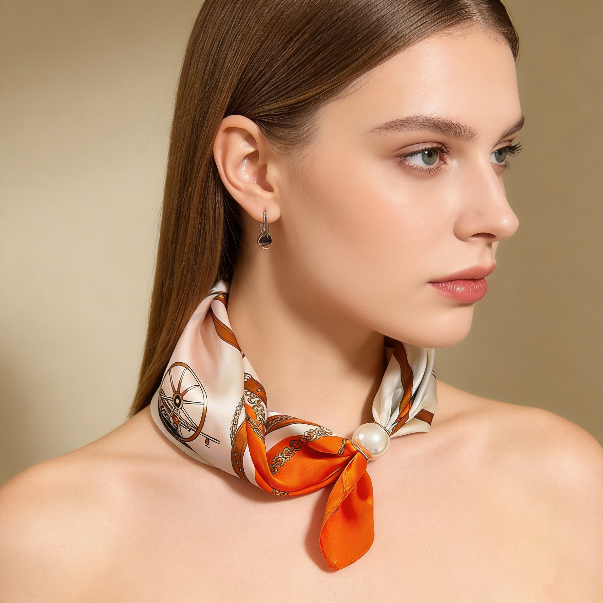 Scarf Chain Silk Lazy Magnetic - Silk Neck Scarf บทวิจารณ์และราคา