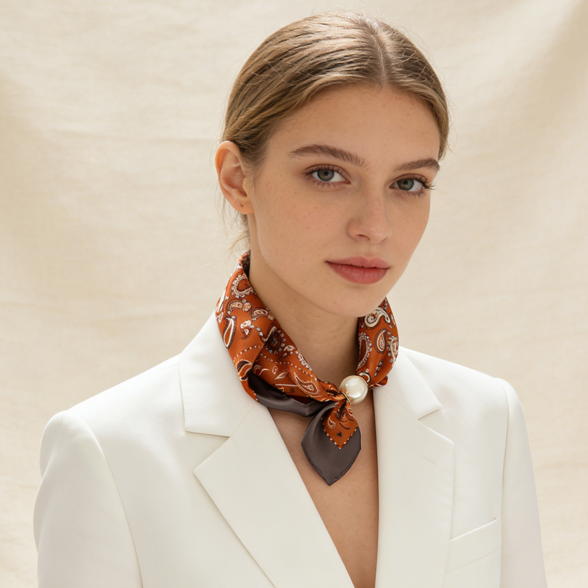 Scarf Chain Silk Lazy Magnetic - Silk Neck Scarf บทวิจารณ์และราคา