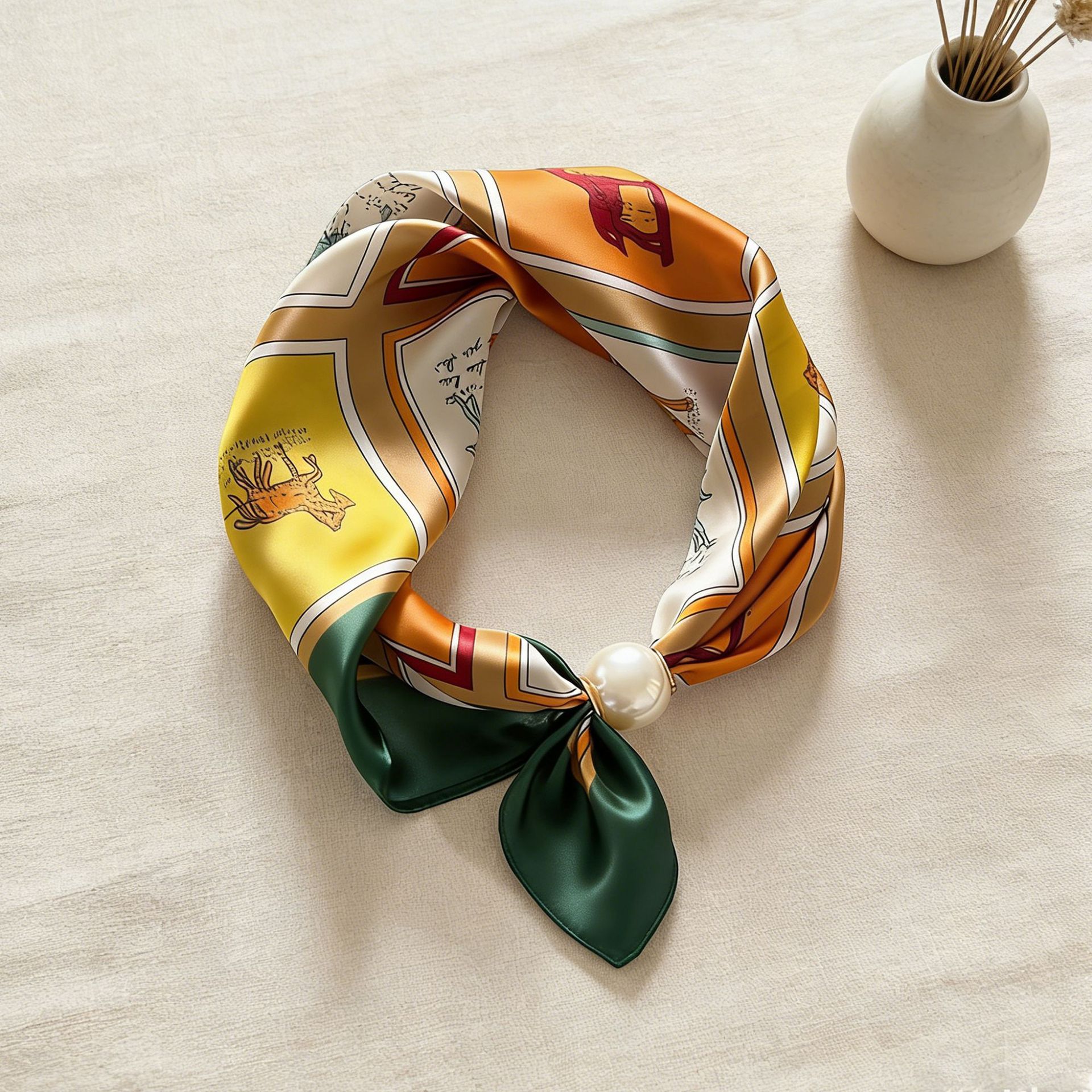 Scarf Chain Silk Lazy Magnetic - Silk Neck Scarf บทวิจารณ์และราคา