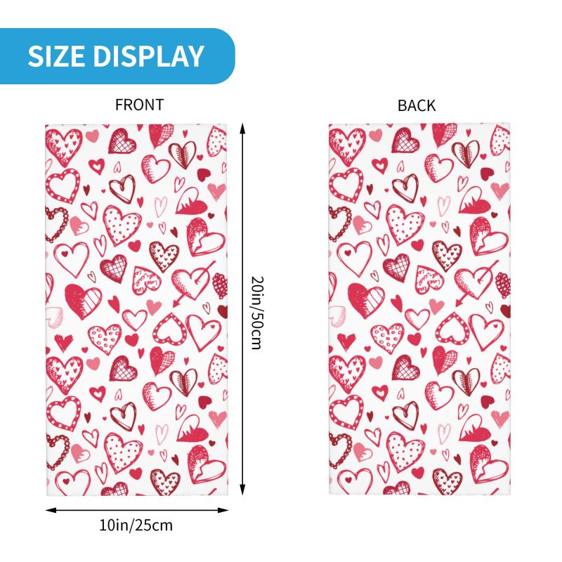 Pink Red Love Hearts Bandana N - Neck Warmer Tube บทวิจารณ์และราคา