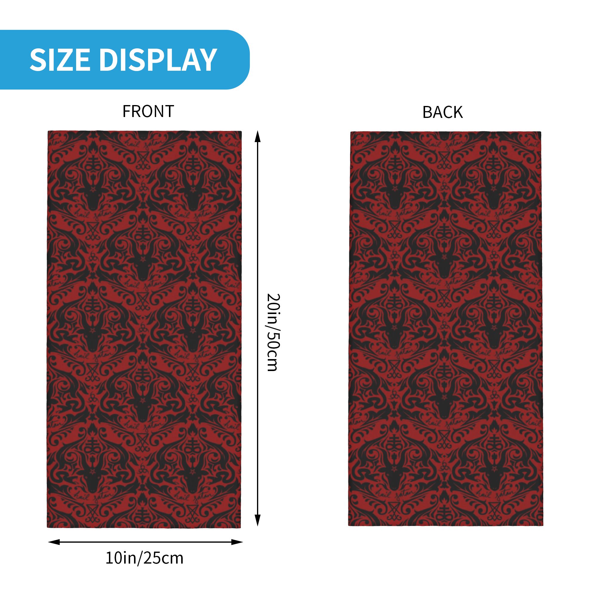 Baphomet Damask Hail Satan Bla - Neck Warmer Tube บทวิจารณ์และราคา