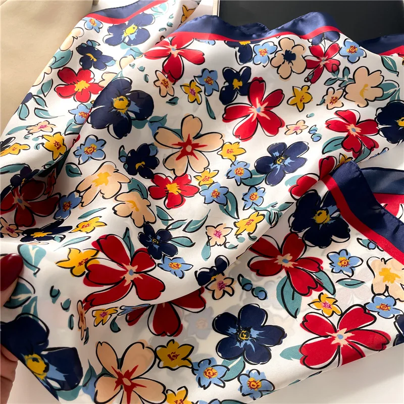 Luxury Square Scarf For Women  - Silk Neck Scarf บทวิจารณ์และราคา