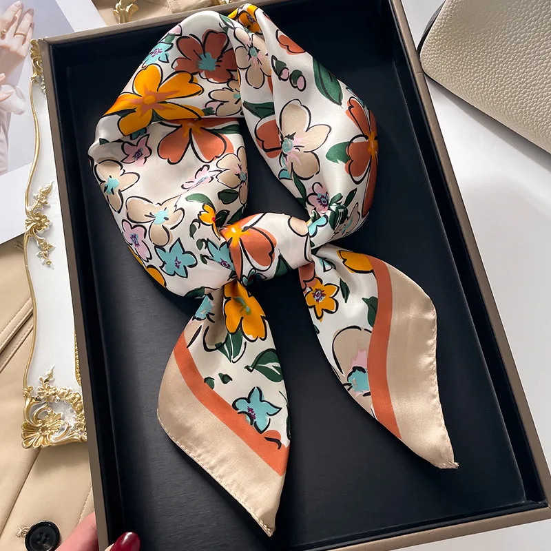 Luxury Square Scarf For Women  - Silk Neck Scarf บทวิจารณ์และราคา
