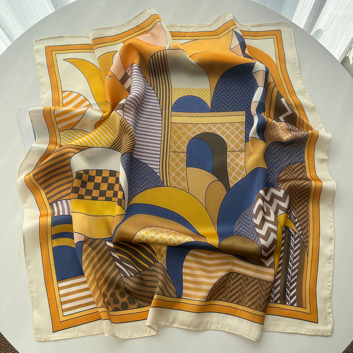 Luxury Square Scarf For Women  - Silk Neck Scarf บทวิจารณ์และราคา