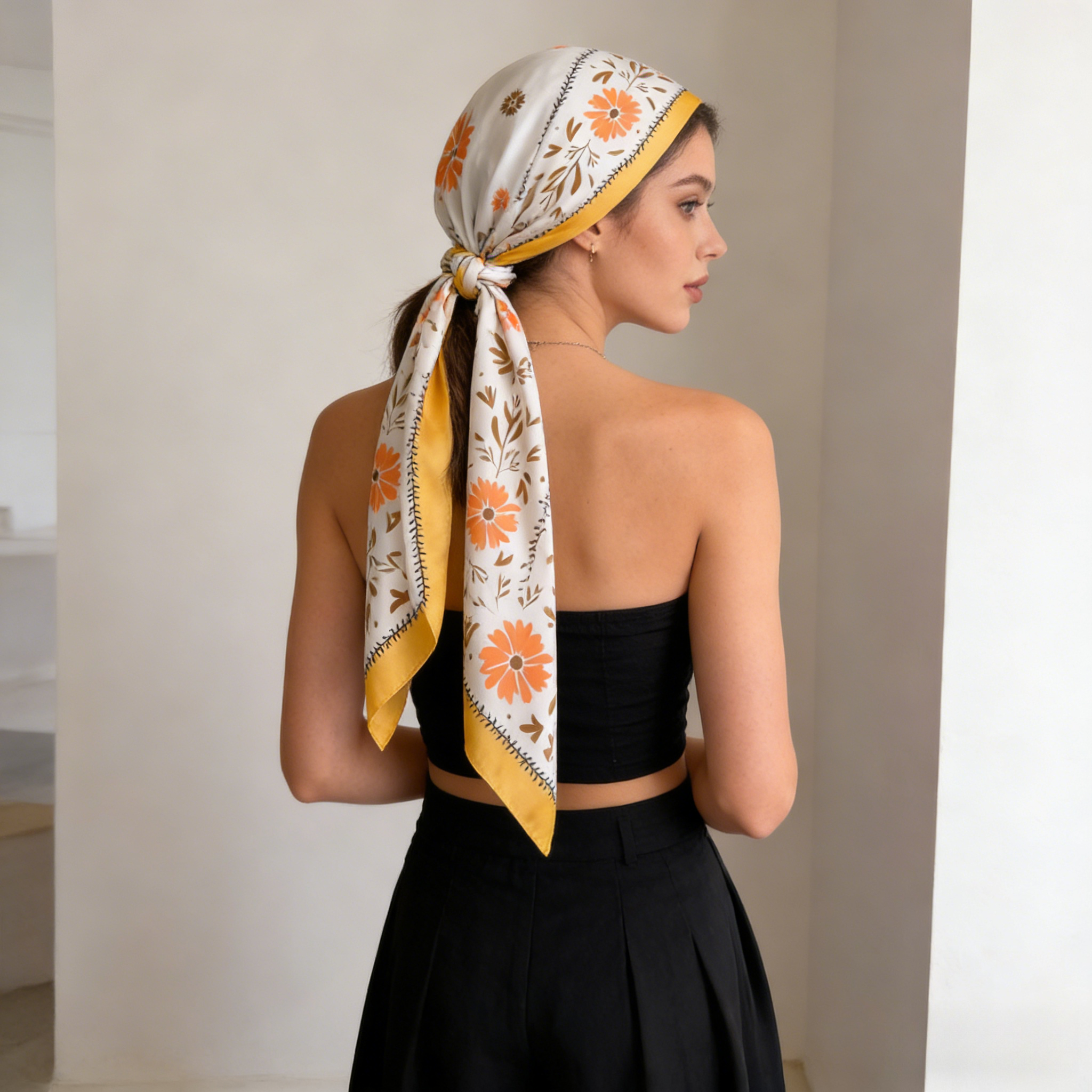 1Pc new printed fashion silk s - Silk Neck Scarf บทวิจารณ์และราคา
