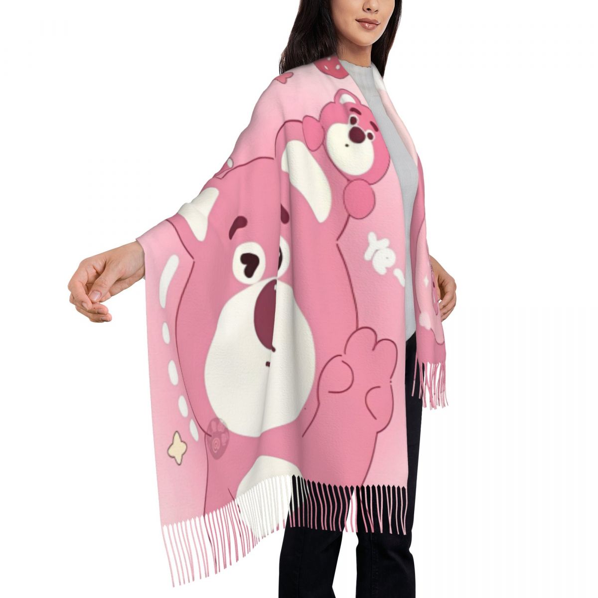 Lotso Pink Bear Women's Scarf  - Pashmina Wrap Large บทวิจารณ์และราคา
