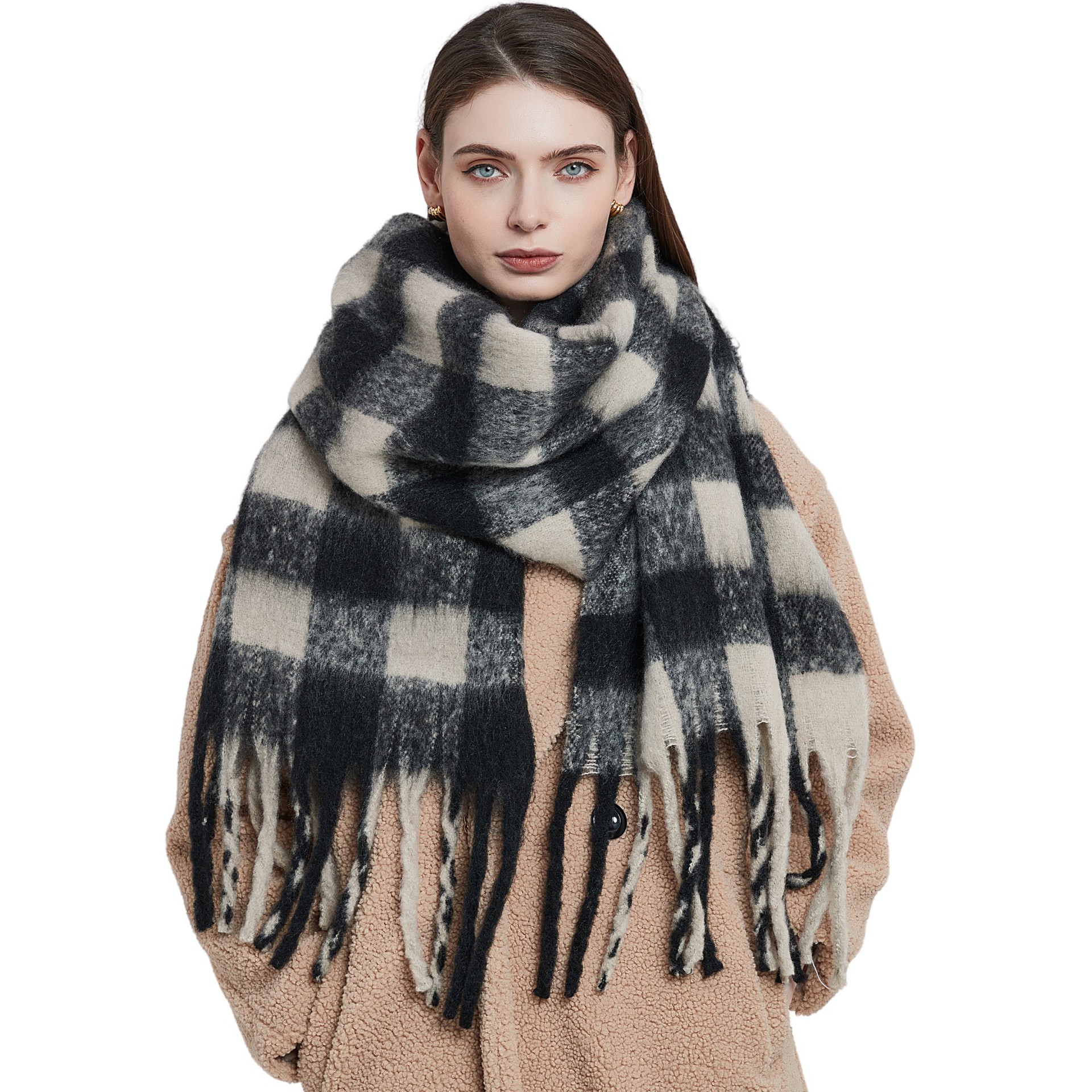 Thick Tassel Scarf Shawl Women - Pashmina Wrap Large บทวิจารณ์และราคา
