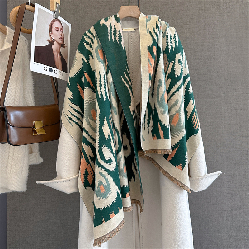 2025 Brand Warm Cashmere Ponch - Woven Scarf Blanket บทวิจารณ์และราคา