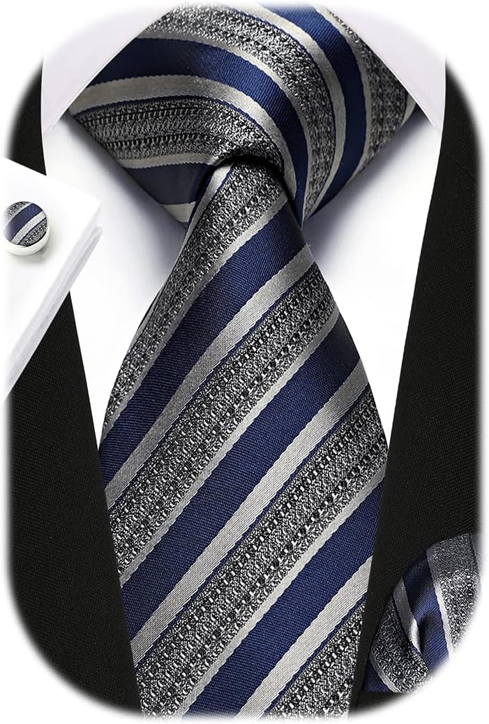 Men's Stripe Tie & Pocket Squa - Handkerchief Cotton Men บทวิจารณ์และราคา