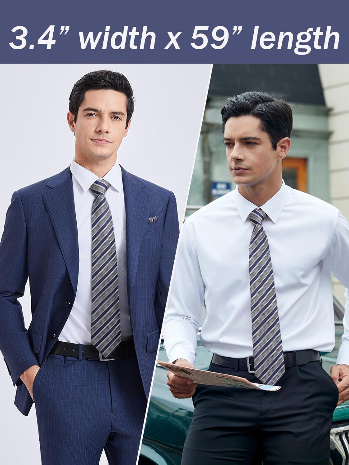 Men's Stripe Tie & Pocket Squa - Handkerchief Cotton Men บทวิจารณ์และราคา