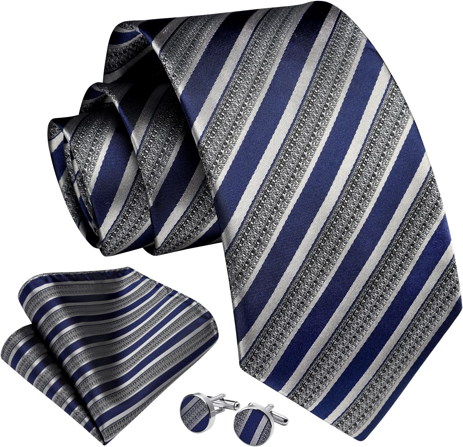 Men's Stripe Tie & Pocket Squa - Handkerchief Cotton Men บทวิจารณ์และราคา
