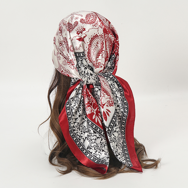 Satin Square Scarf Women Musli - Silk Neck Scarf บทวิจารณ์และราคา