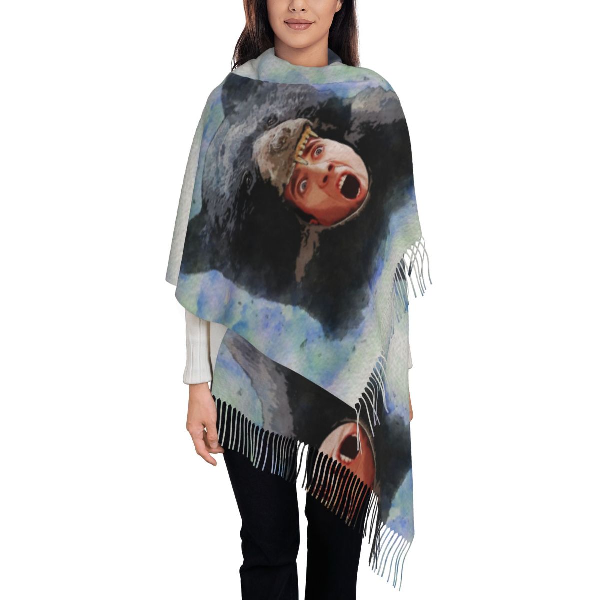 Cage Bear Watercolor Scarf for - Pashmina Wrap Large บทวิจารณ์และราคา