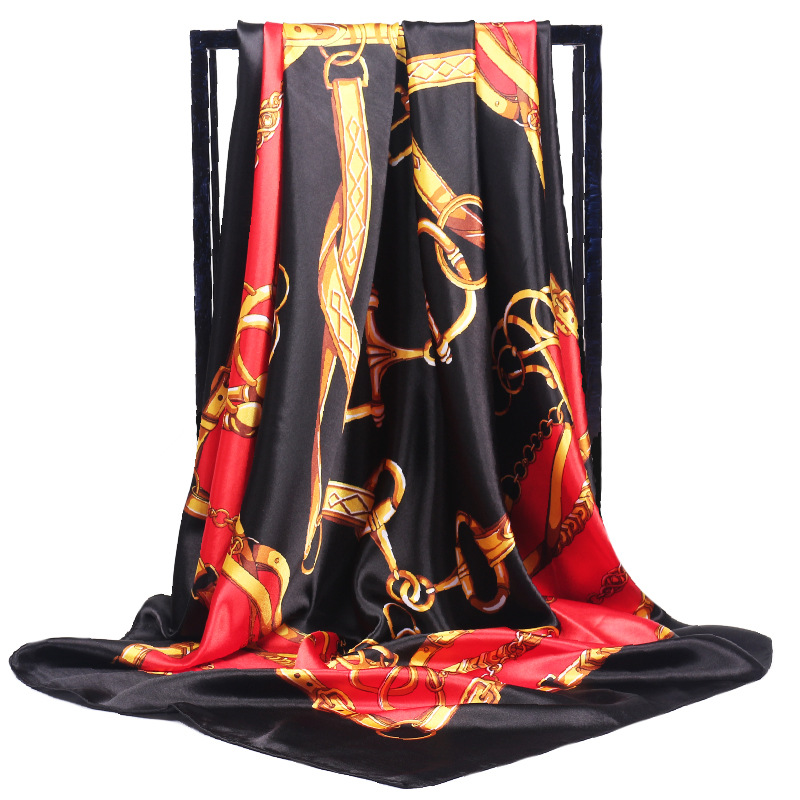 90*90cm Ladies Silk Scarf Band - Scarf Silk Square บทวิจารณ์และราคา