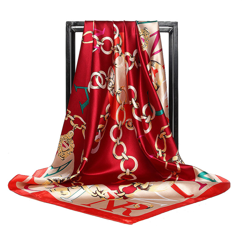 90*90cm Ladies Silk Scarf Band - Scarf Silk Square บทวิจารณ์และราคา