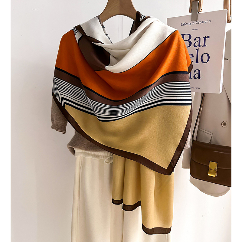 Luxury Brand Scarf  Wool Cotto - Pashmina Wrap Large บทวิจารณ์และราคา