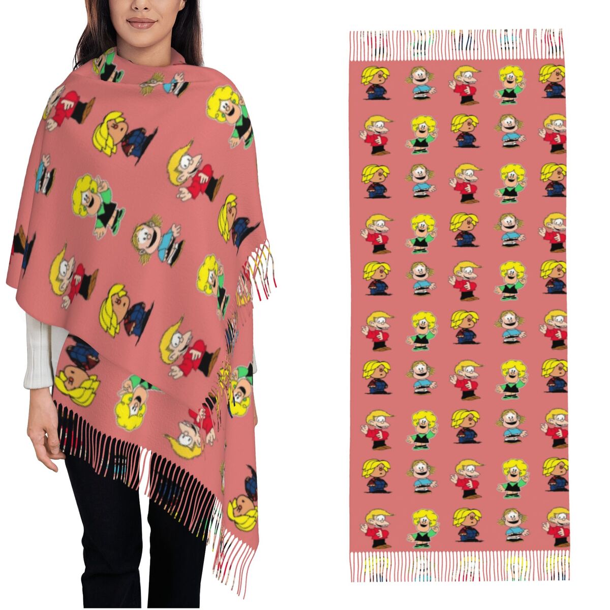 Womens Tassel Scarf Mafaldas C - Pashmina Wrap Large บทวิจารณ์และราคา