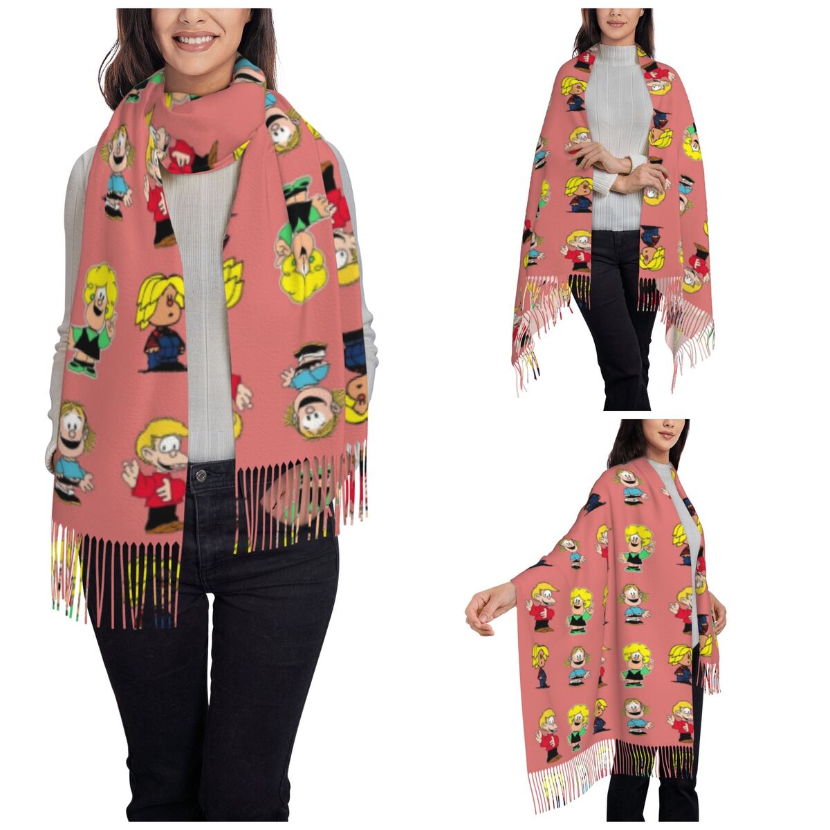 Womens Tassel Scarf Mafaldas C - Pashmina Wrap Large บทวิจารณ์และราคา