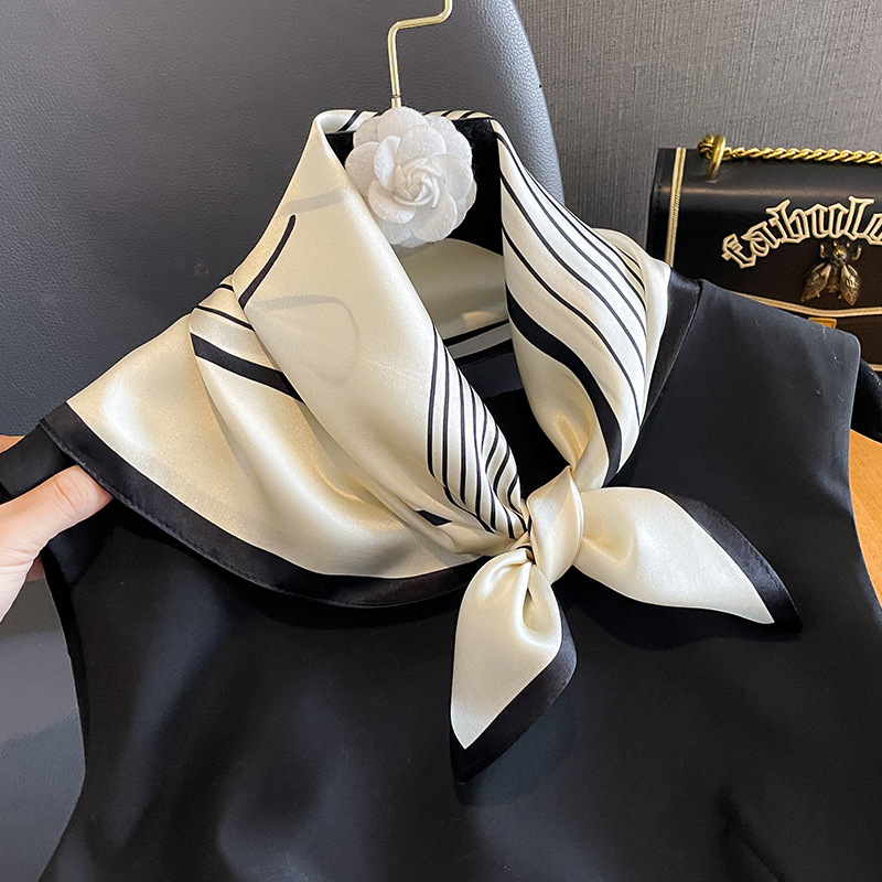 Design Shawl 100% Real Silk Sq - Ascot Neck Scarf บทวิจารณ์และราคา