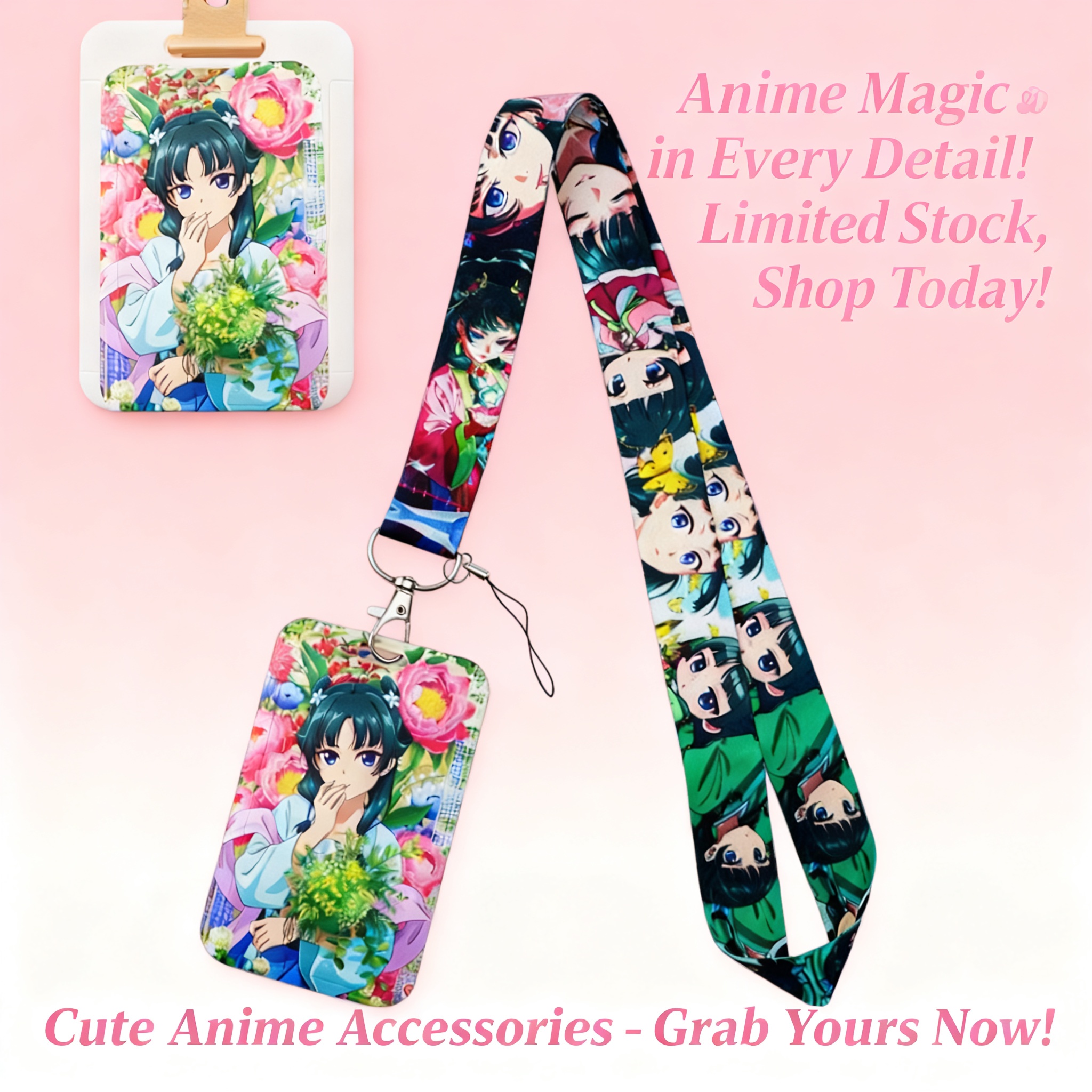 Cute Anime Girl Lanyard Neck S - Lanyard Badge Holder บทวิจารณ์และราคา