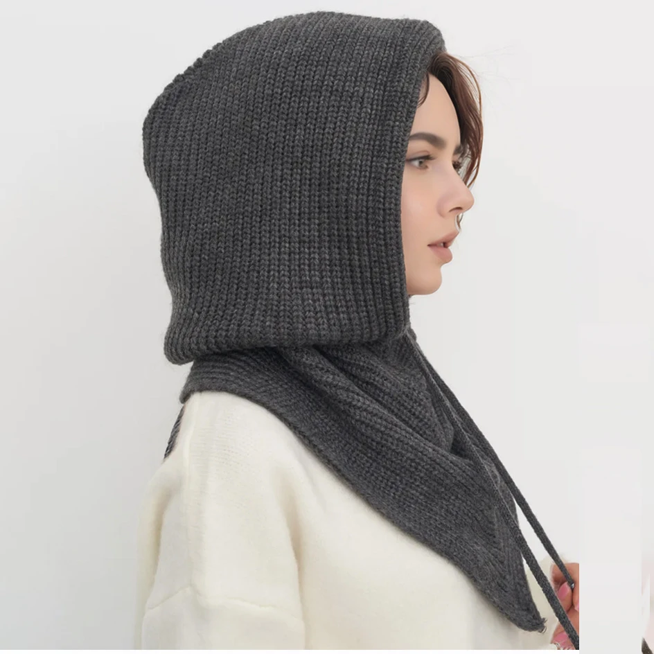 Women's Knitted Beanie Hat wit - Infinity Scarf Knit บทวิจารณ์และราคา