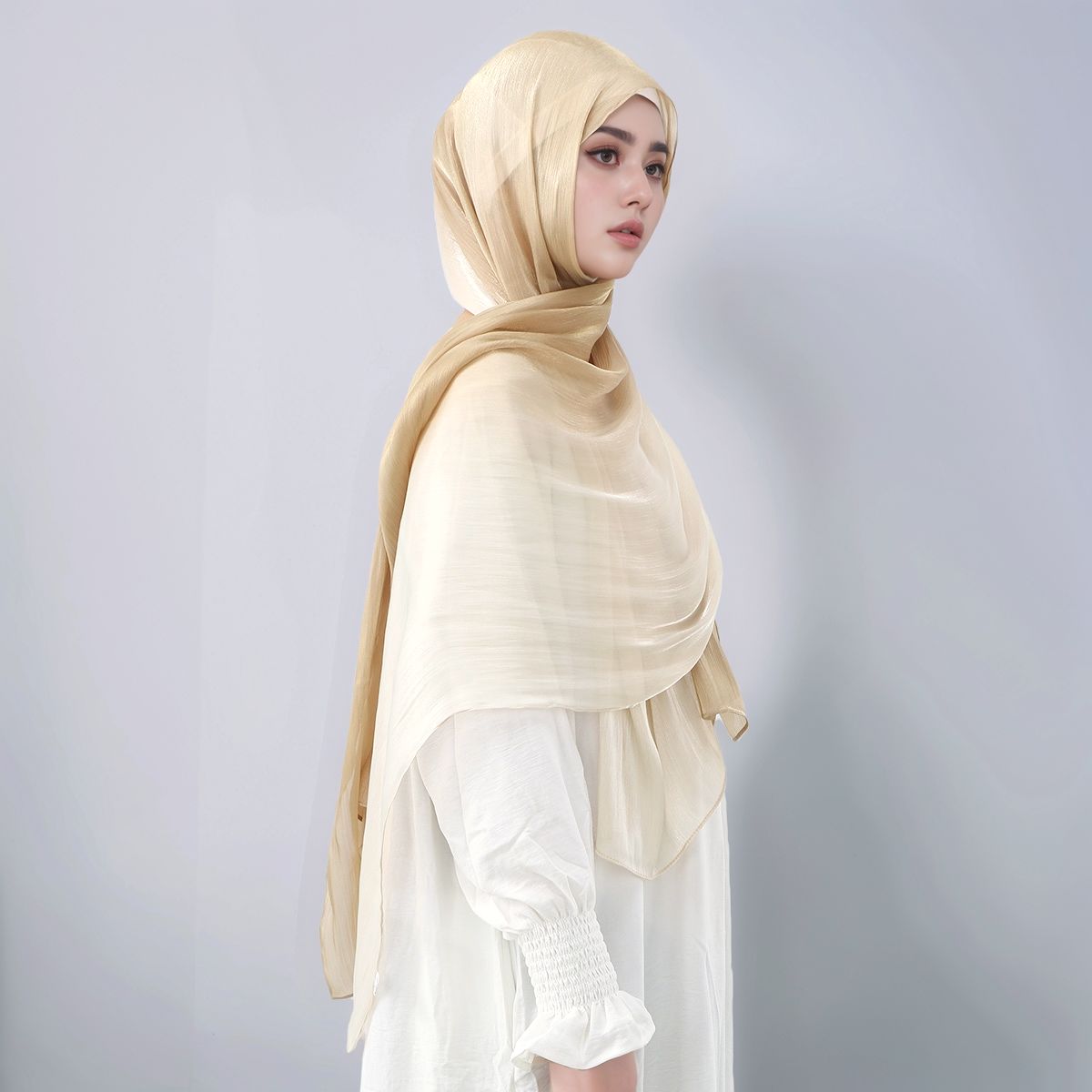 Gradient Twinkle Silk Hijab Sc - Head Wrap Turban บทวิจารณ์และราคา