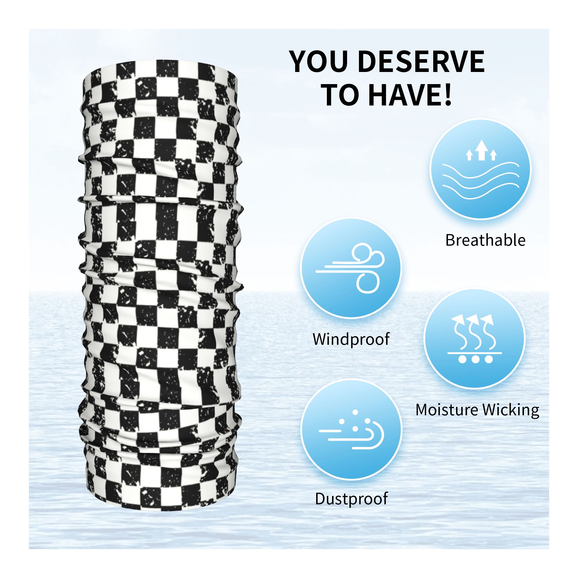 Custom Retro Checkered Flag Wi - Neck Warmer Tube บทวิจารณ์และราคา