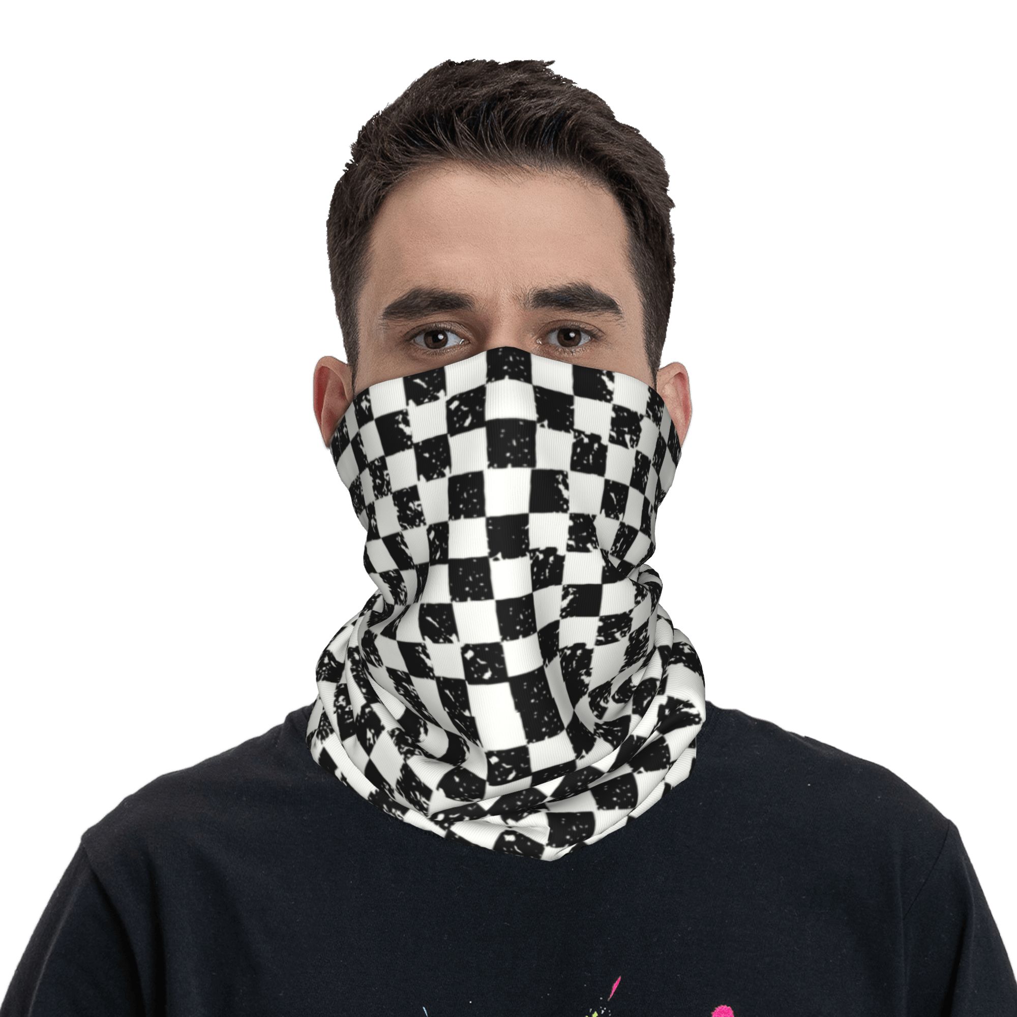 Custom Retro Checkered Flag Wi - Neck Warmer Tube บทวิจารณ์และราคา