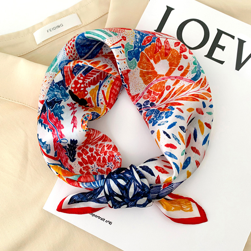 53cm Square Silk Scarf Women N - Silk Neck Scarf บทวิจารณ์และราคา