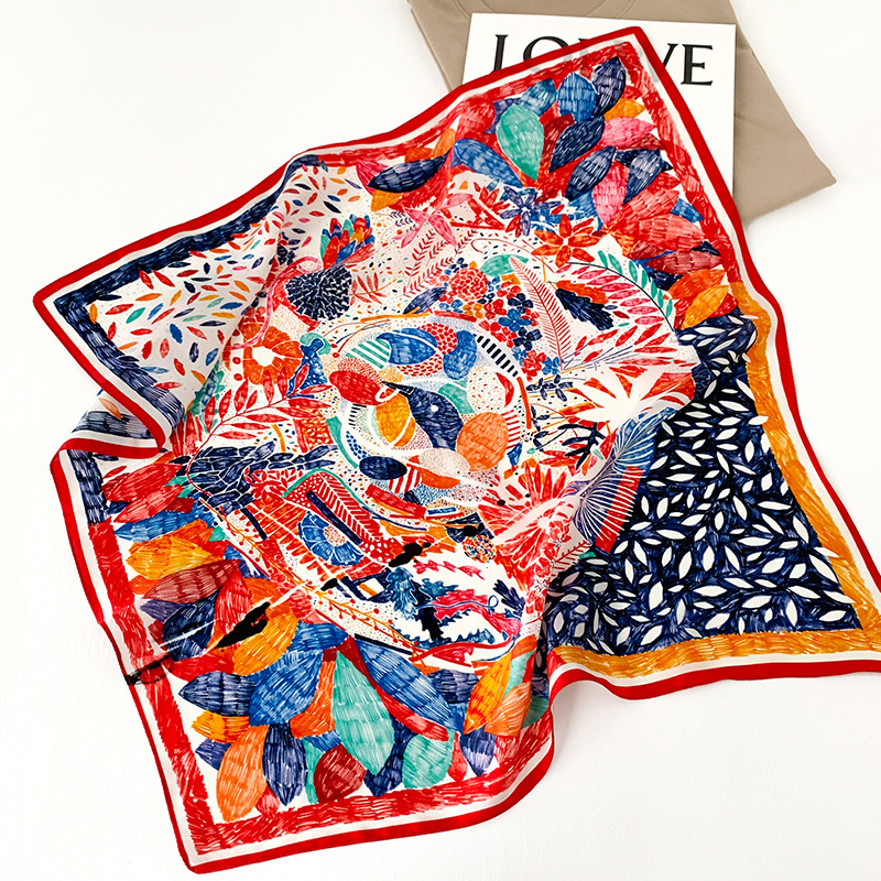 53cm Square Silk Scarf Women N - Silk Neck Scarf บทวิจารณ์และราคา
