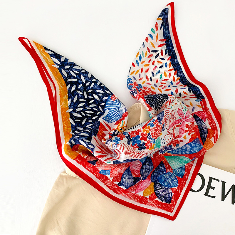 53cm Square Silk Scarf Women N - Silk Neck Scarf บทวิจารณ์และราคา
