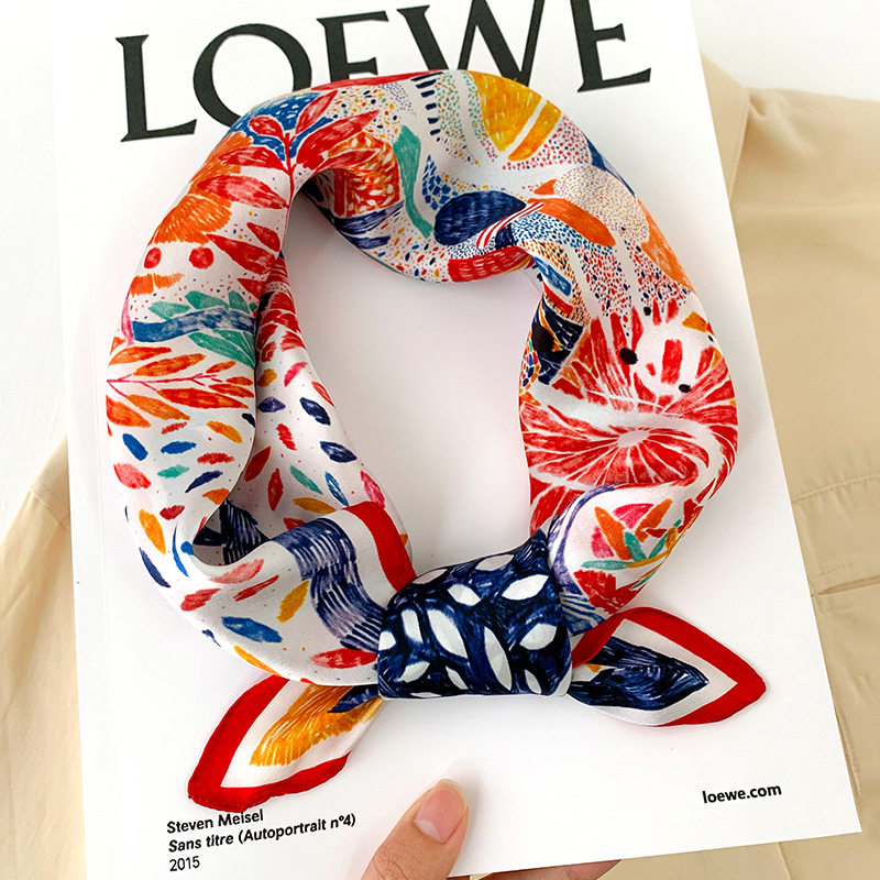 53cm Square Silk Scarf Women N - Silk Neck Scarf บทวิจารณ์และราคา