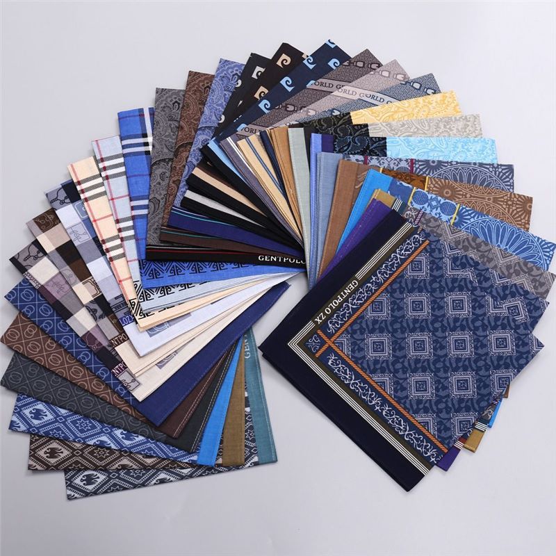 3Pcs Men's Pure Cotton Printed - Handkerchief Cotton Men บทวิจารณ์และราคา