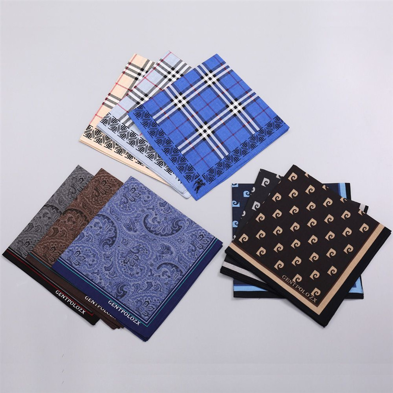 3Pcs Men's Pure Cotton Printed - Handkerchief Cotton Men บทวิจารณ์และราคา
