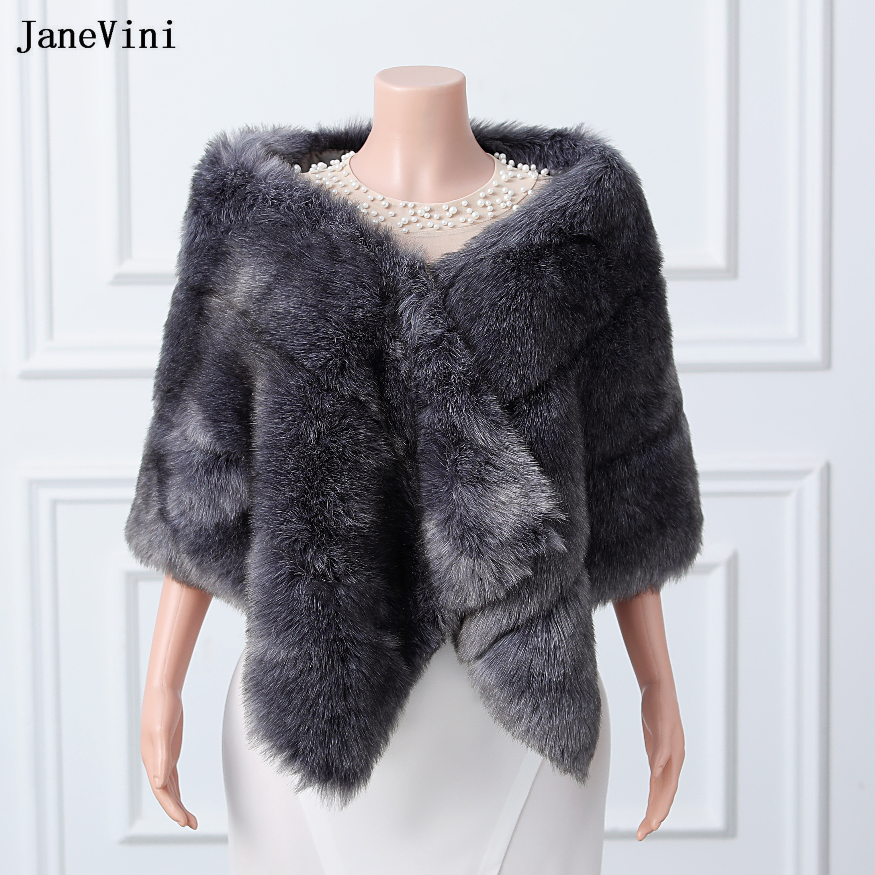 JaneVini High Quality Dark Gra - Stole Wedding Shawl บทวิจารณ์และราคา