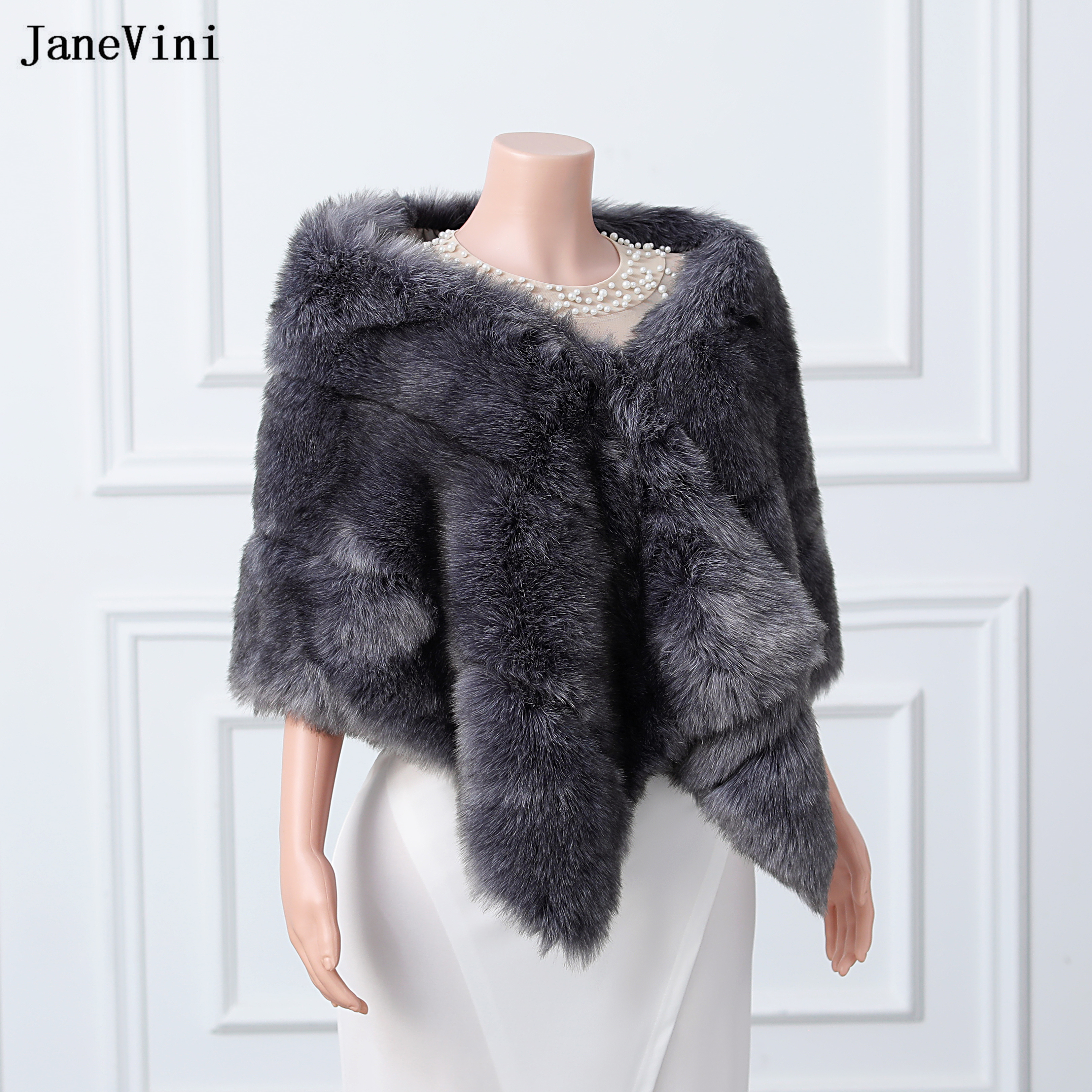 JaneVini High Quality Dark Gra - Stole Wedding Shawl บทวิจารณ์และราคา