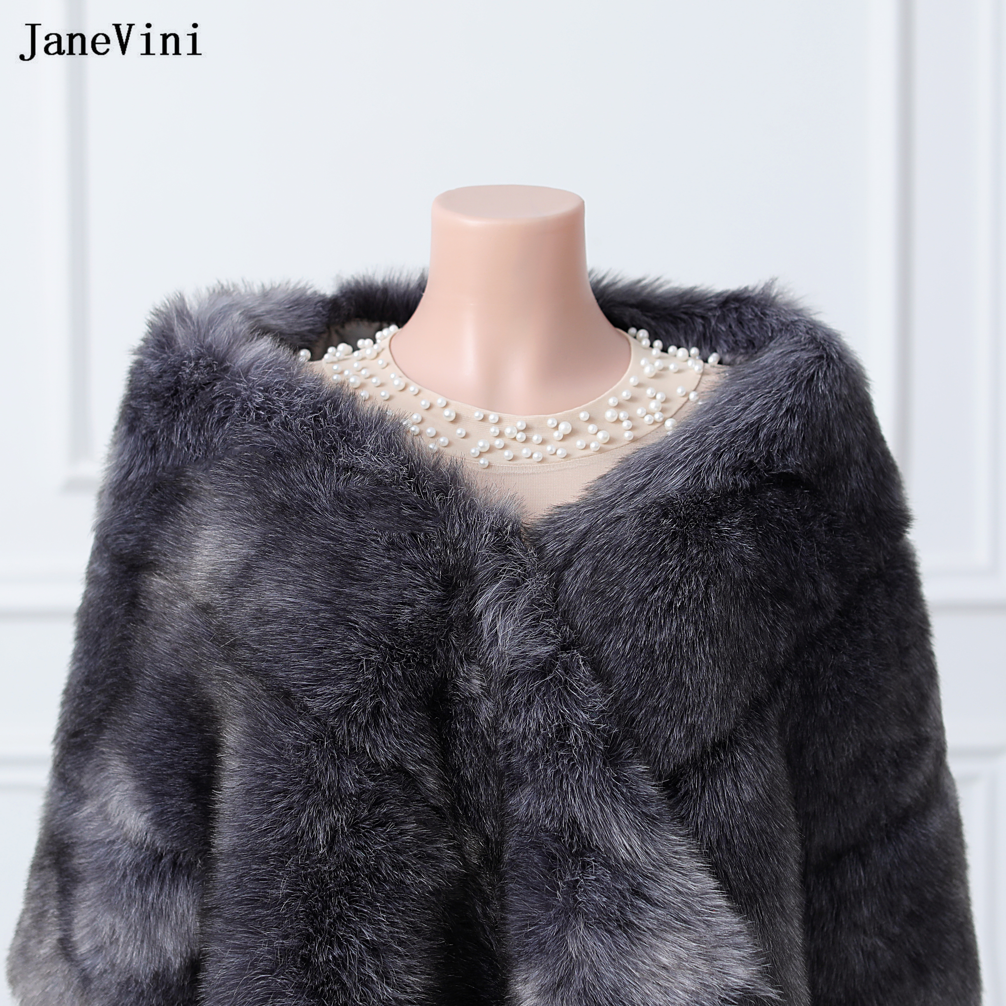 JaneVini High Quality Dark Gra - Stole Wedding Shawl บทวิจารณ์และราคา