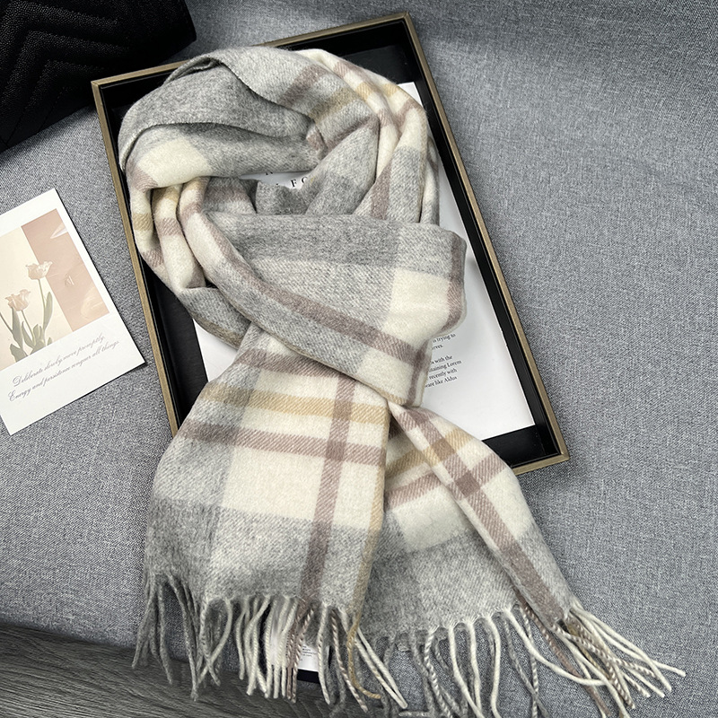 High Quality 100% Wool Scarf W - Muffler Men Wool บทวิจารณ์และราคา