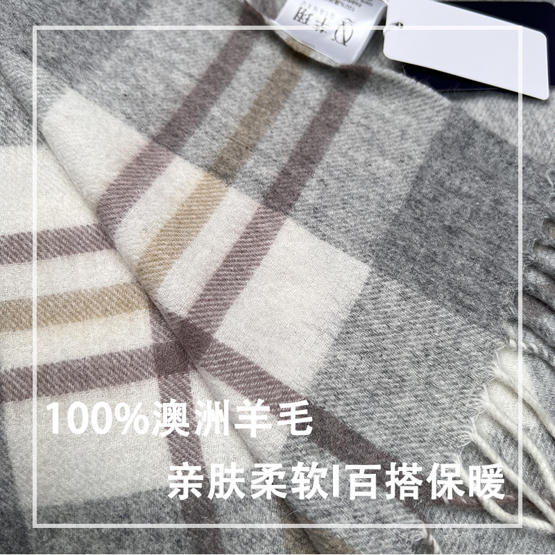 High Quality 100% Wool Scarf W - Muffler Men Wool บทวิจารณ์และราคา