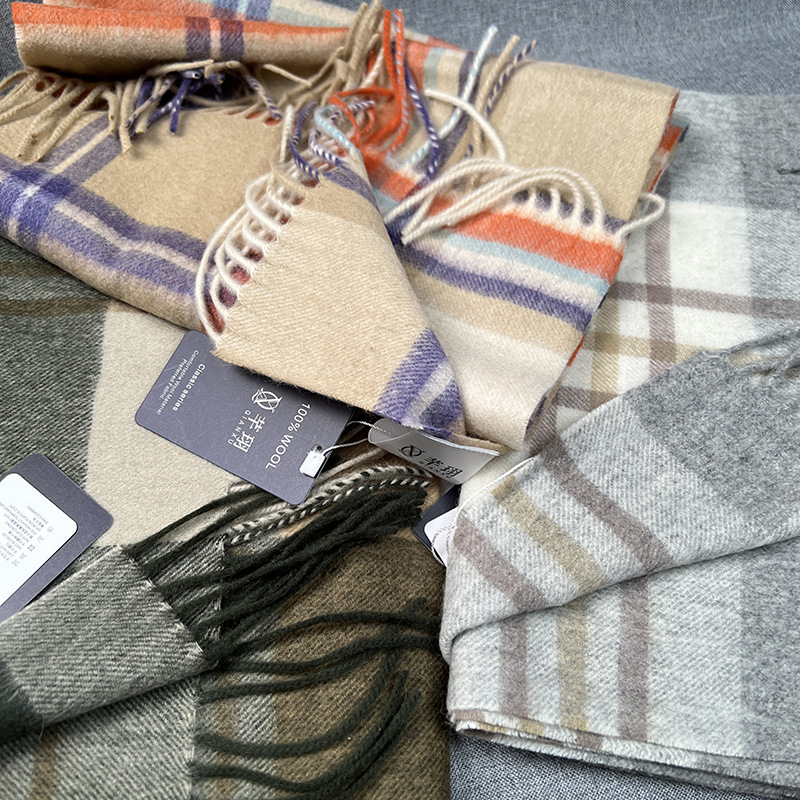 High Quality 100% Wool Scarf W - Muffler Men Wool บทวิจารณ์และราคา