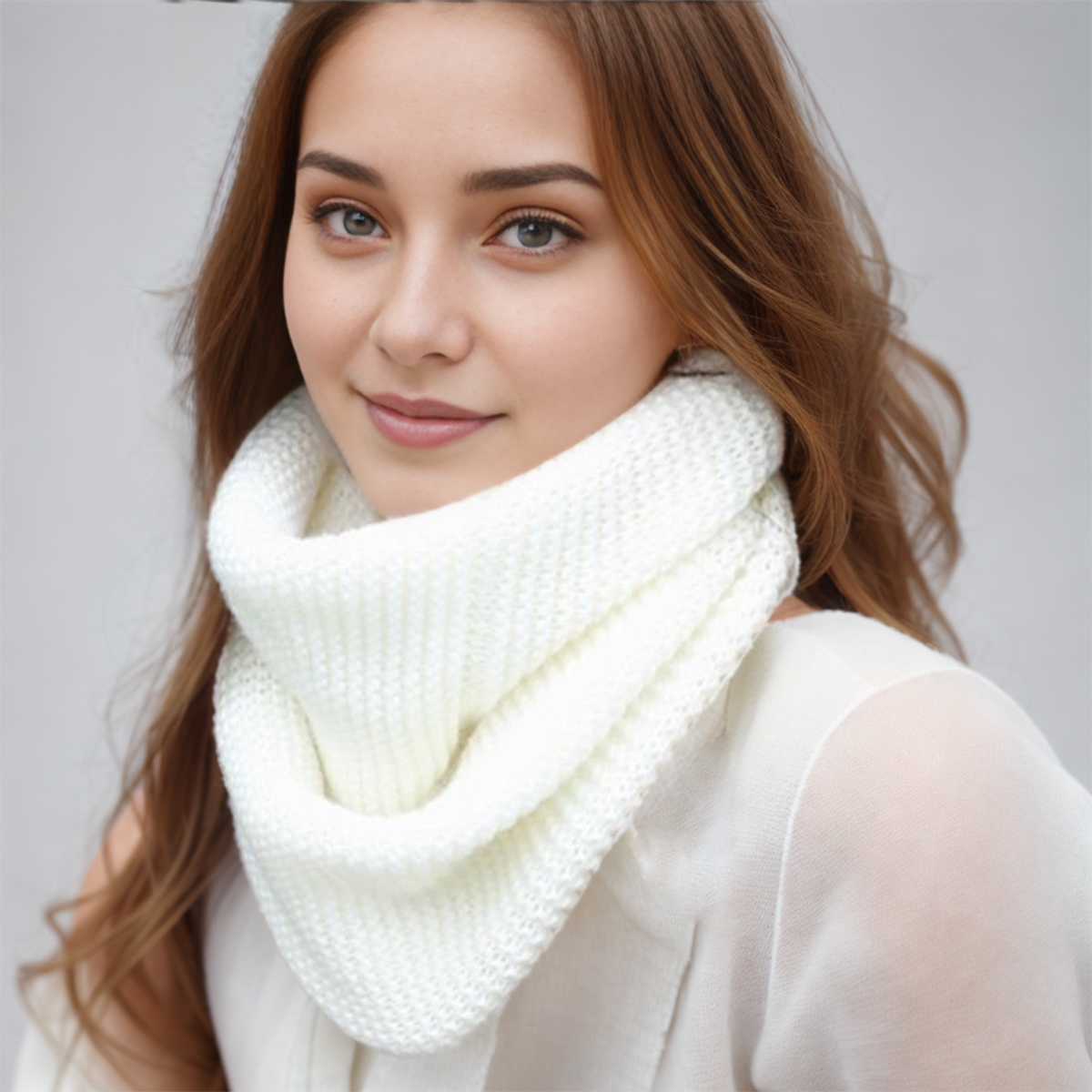 New Winter Scarf Women Infinit - Infinity Scarf Knit บทวิจารณ์และราคา