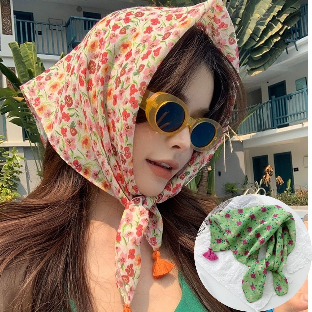 Summer Scarf Colorful Flower P - Bandana Cotton บทวิจารณ์และราคา