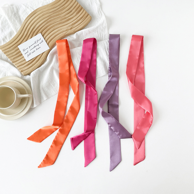 4x100cm Satin Silk Narrow Scar - Ascot Neck Scarf บทวิจารณ์และราคา