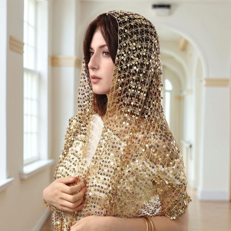 Y3NE Embellished Sequins Weddi - Stole Wedding Shawl บทวิจารณ์และราคา