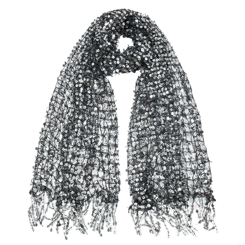 Y3NE Embellished Sequins Weddi - Stole Wedding Shawl บทวิจารณ์และราคา