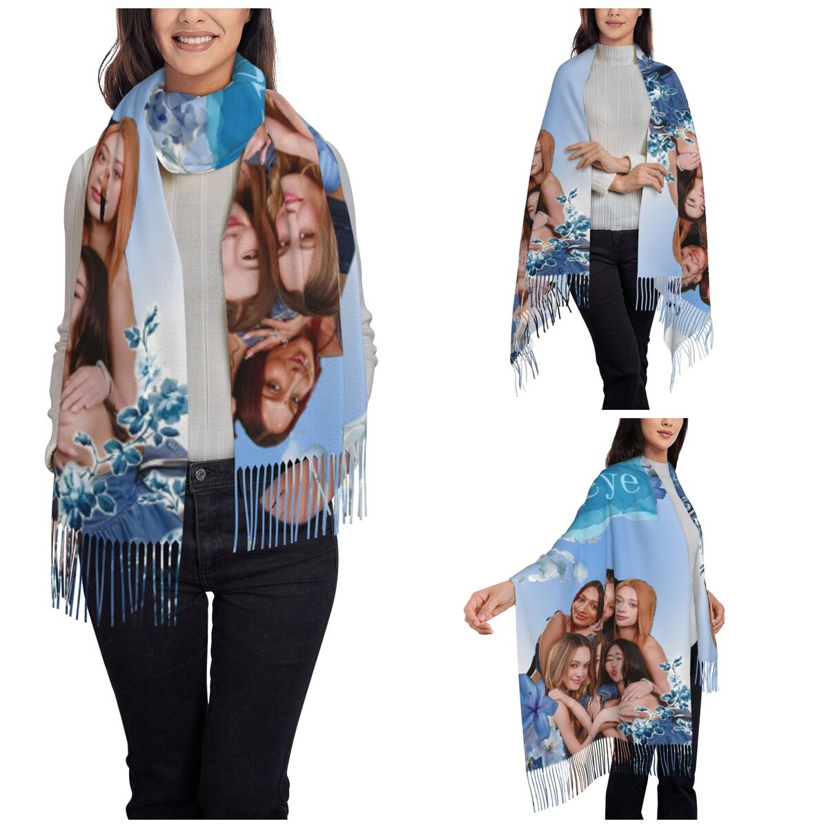Katseye Kpop Scarf for Women W - Pashmina Wrap Large บทวิจารณ์และราคา